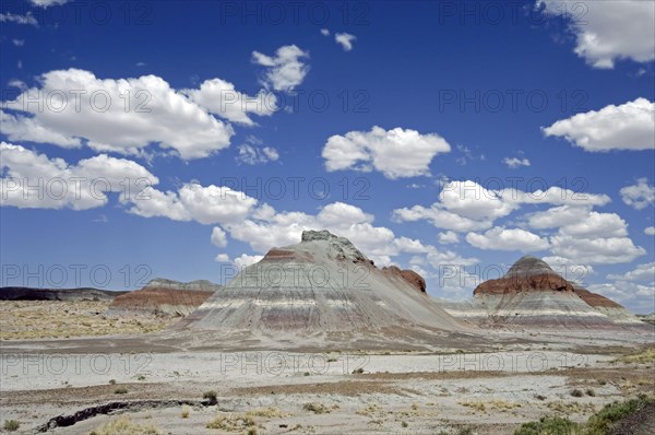 The Tepees or cones are structures with layers of blue, purple and gray created by iron, carbon,