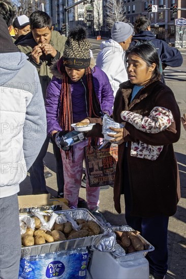 Denver, Colorado, Immigrants, mostly from Venezuela, live in a tent camp near downtown Denver. The