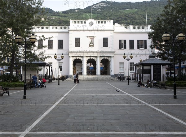 John Mackintosh Square and Parliament House building, Gibraltar, British overseas territory in
