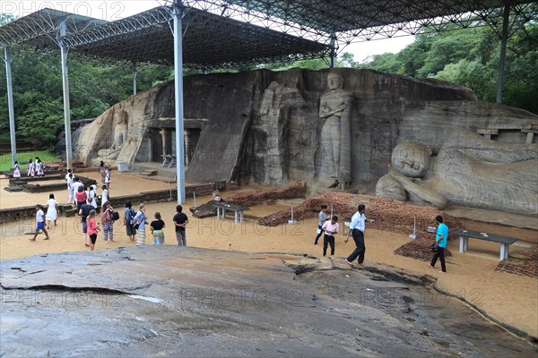 Giant Buddha stone statues, Gal Viharaya, UNESCO World Heritage Site, the ancient city of