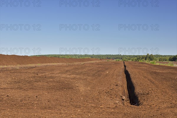 Peat extraction at Totes Moor, Tote Moor, raised bog near Neustadt am Ruebenberge, district of