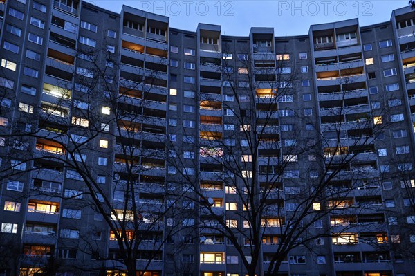View of the Gropiushaus tower block in Gropiusstadt. The rise in rents in German cities has