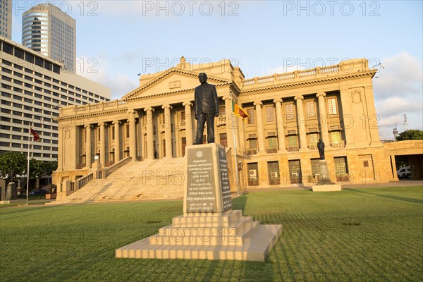 Old Parliament Building now the Presidential Secretariat offices, Colombo, Sri Lanka and modern