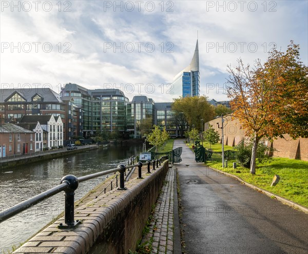 The Blade, Abbey Mill House, high rise office building 2009, River Kennet, Reading, Berkshire,