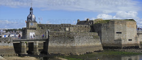 Belfry at the entrance gate to the medieval Ville Close at Concarneau, Finistere, Brittany, France,