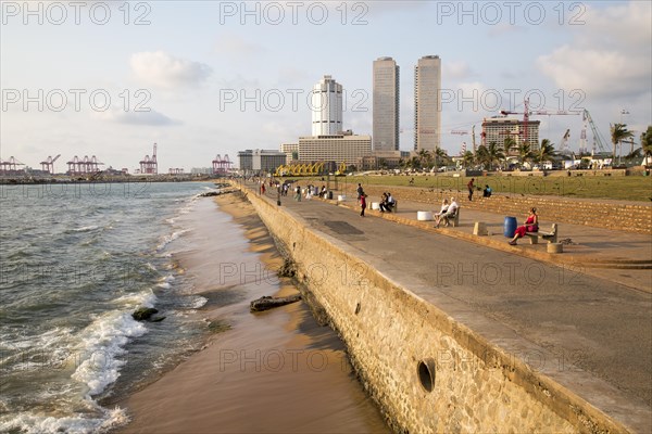 Twin towers of World Trade Centre and modern hotels, central business district, Colombo, Sri Lanka,