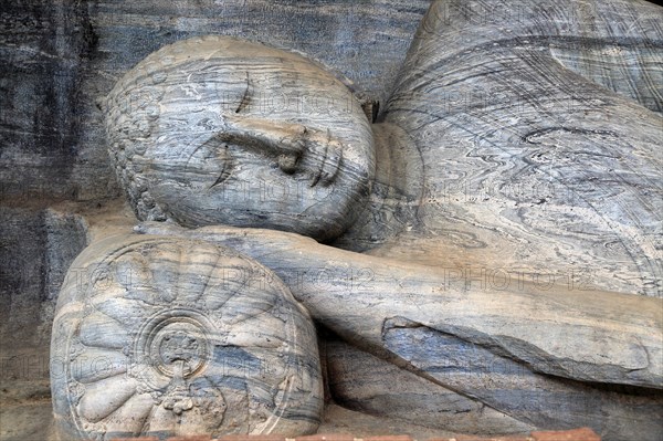 Reclining Buddha, Gal Viharaya, UNESCO World Heritage Site, the ancient city of Polonnaruwa, Sri