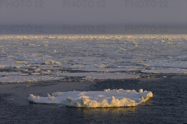 Pack ice in the Hinlopenstretet, Hinlopenstreet, strait between Spitsbergen and Nordaustlandet in