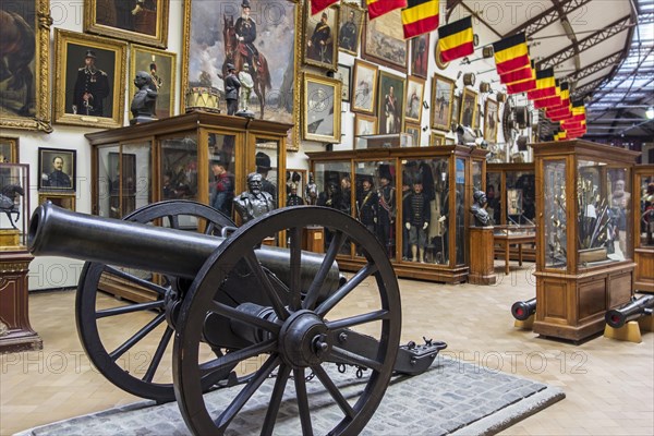Collection of 19th century muzzleloading black powder cannons, weapons and uniforms at the Royal