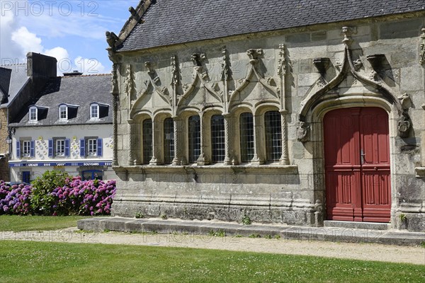 Ossuary from the 16th century, enclosed parish of Enclos Paroissial de Pleyben, Finistere