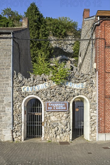 Entrance to the Caverne de l'Abime, Cavern of the Abyss, karst cave in the village Couvin, province