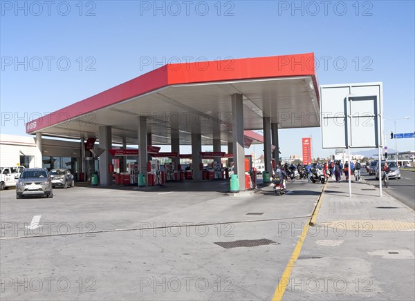 Cepsa Petrol Station on Winston Churchill Avenue, Gibraltar, British terroritory in southern