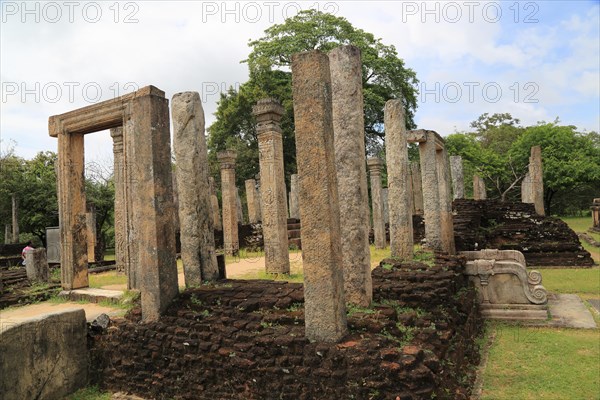 Atadage building in the Quadrangle, UNESCO World Heritage Site, the ancient city of Polonnaruwa,