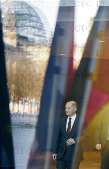 Federal Chancellor Olaf Scholz (SPD) welcomes Luc Frieden, Prime Minister of the Grand Duchy of