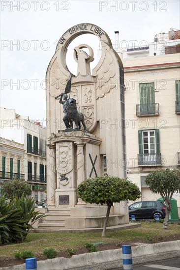 The Statue Grande Libre monument of 1936, Melilla autonomous city state Spanish territory in north
