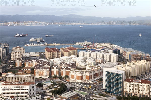 High density modern apartment block housing, Gibraltar, British overseas territory in southern
