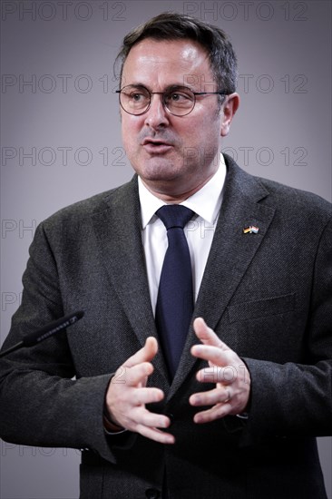 Xavier Bettel, Foreign Minister of the Grand Duchy of Luxembourg, recorded during a press