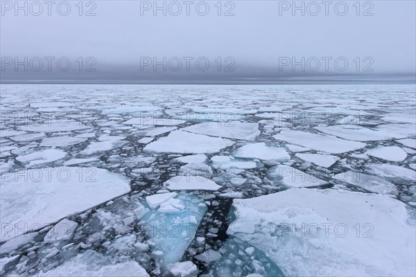 Pack ice in the Hinlopenstretet, Hinlopenstreet, strait between Spitsbergen and Nordaustlandet in