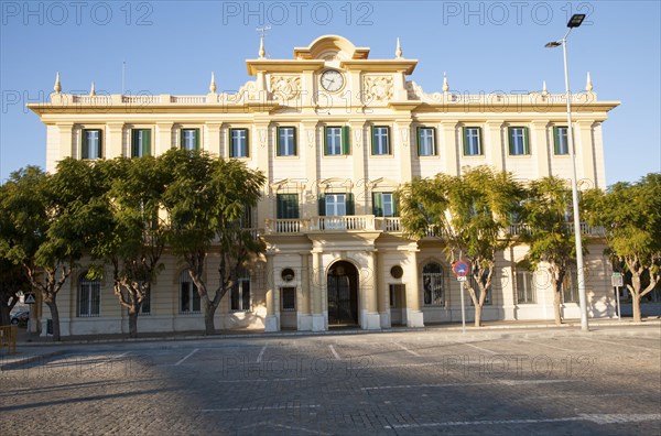 Historic port authority office building Malaga, Spain eclectic classicist style, 1935 architect