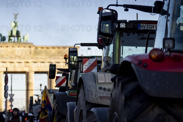Pictures taken during the farmers' protests in Berlin. Farmers are demonstrating against the