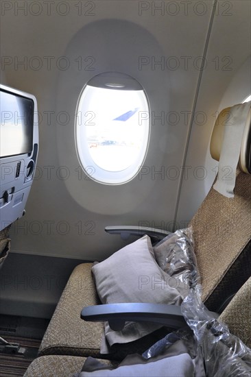 Airbus A 350 900 Singapore Airline window seat, Munich Franz Josef Strauss Airport, Munich,