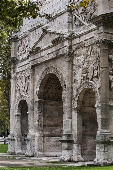 Roman Triumphal Arch of Orange, Arc de triomphe d'Orange, Provence-Alpes-Cote d'Azur, Vaucluse,