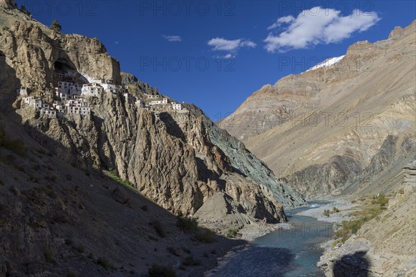 Phugtal Gompa, one of the most spectacularly located Buddhist monasteries of Ladakh, which clings