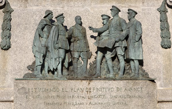 Detail of monument to General Miguel Primo de Rivera, Plaza del Arenal, Jerez de la Frontera,