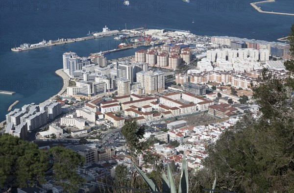 High density modern apartment block housing, Gibraltar, British overseas territory in southern