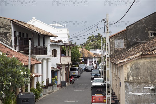 Street in the historic town of Galle, Sri Lanka, Asia