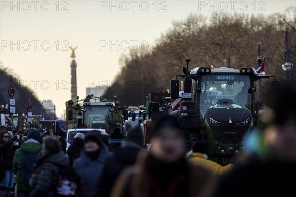 Pictures taken during the farmers' protests in Berlin. Farmers are demonstrating against the