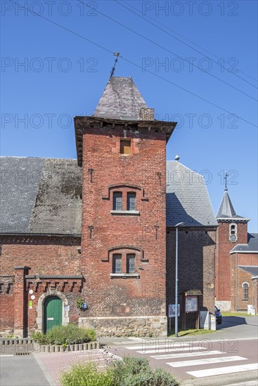 Ferme castrale of Hermalle-sous-Huy, 17th century old farm of the castle of Hermalle at Engis,