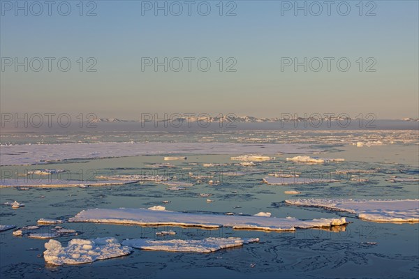 Pack ice in the Hinlopenstretet, Hinlopenstreet, strait between Spitsbergen and Nordaustlandet in