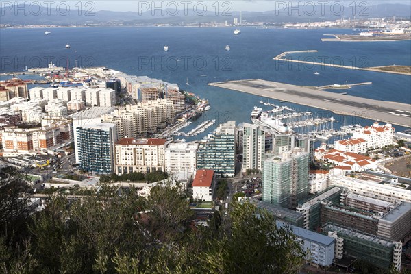 High density modern apartment block housing, Gibraltar, British overseas territory in southern