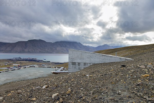 Entrance to the Svalbard Global Seed Vault, largest seed bank in the world and backup facility for