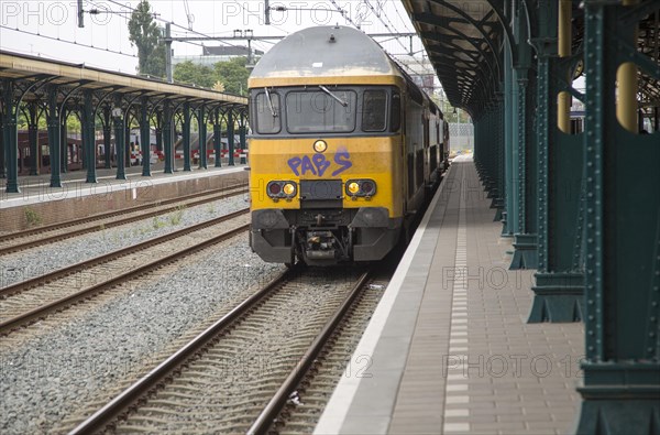 Train at platform, Den Bosch, 's-Hertogenbosch, railway station, North Brabant province,