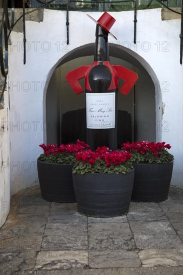 Tio Pepe sherry model at Gonzalez Byass bodega, Jerez de la Frontera, Cadiz province, Spain, Europe