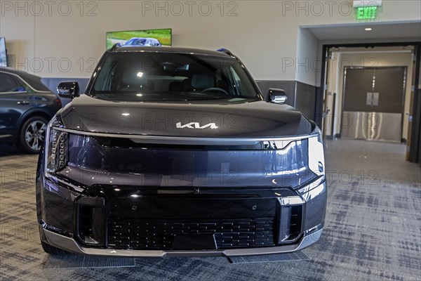 Pontiac, Michigan USA, 4 January 2024, The Kia EV9 won the North American Utility Vehicle of the