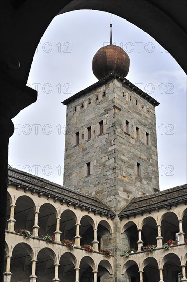 The Stockalper Palace, Stockalperpalast, castle at Brig, Brig-Glis in the Swiss Alps, Valais,