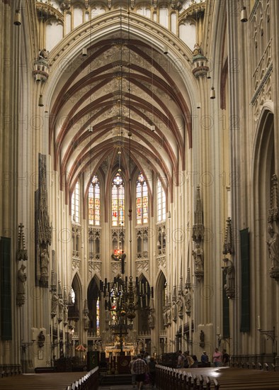 Interior of Saint John cathedral church, 's-Hertogenbosch, Den Bosch, North Brabant province,