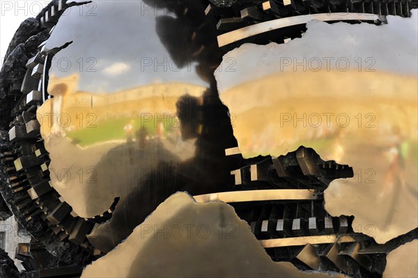 Detail, Mappa Monda, Sfera con Sfera, Globe, Palazzetto del Belvedere, Cortile della Pigna, Vatican