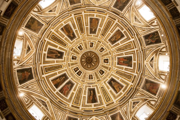 Baroque church with its beautifully decorated dome, Iglesia Santo Cristo de la Salud, Malaga,