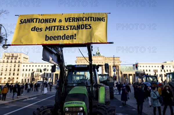 Pictures taken during the farmers' protests in Berlin. Farmers are demonstrating against the