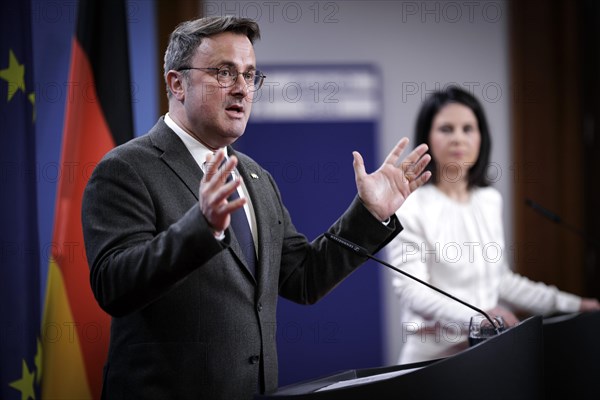 (R L) Annalena Baerbock, Federal Minister for Foreign Affairs, and Xavier Bettel, Foreign Minister