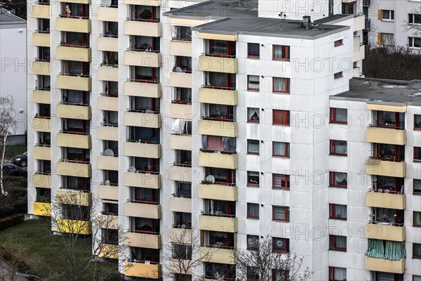 View of a tower block in Gropiusstadt. The rise in rents in German cities has increased again in