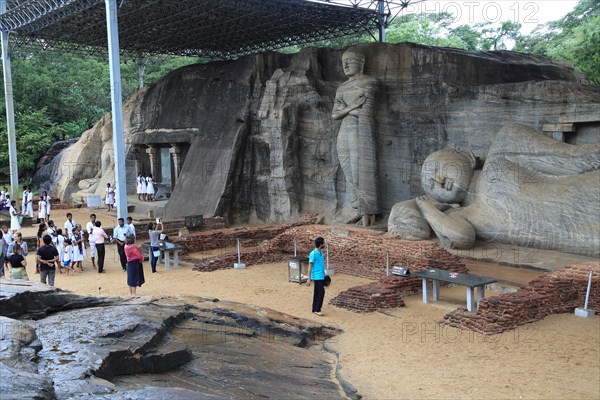 Giant Buddha stone statues, Gal Viharaya, UNESCO World Heritage Site, the ancient city of