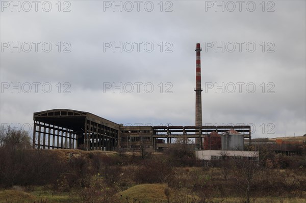 Deindustrialisation closed factory heavy industry, Shishmantsi, Plovdiv province, Bulgaria, eastern