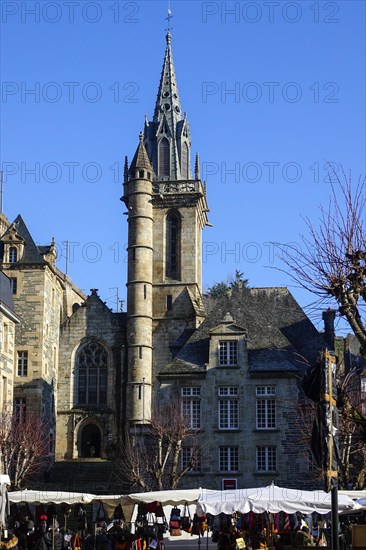 Place des Otages, Saint Melaine church, Morlaix Montroulez, Finistere Penn Ar Bed department,