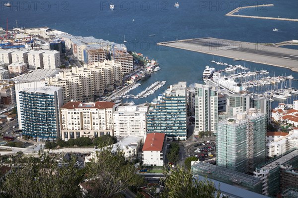 High density modern apartment block housing, Gibraltar, British overseas territory in southern