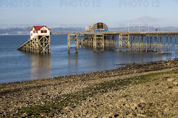 Pier and lifeboat station, Mumbles, Gower peninsula, near Swansea, South Wales, UK